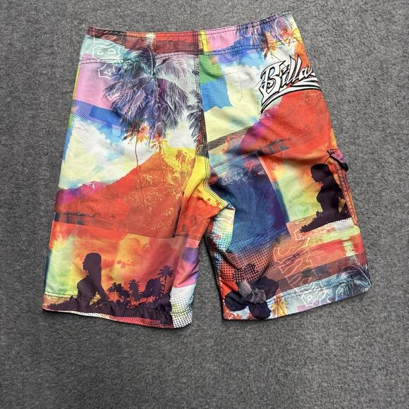 VTG Billabong Board Shorts Embroidered Logo Mens 30 Colorful Y2k Beach Surfing - Picture 3 of 6